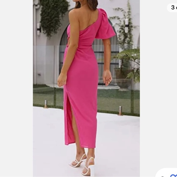 One shoulder puff sleeve cocktail dress size medium - Picture 5 of 5